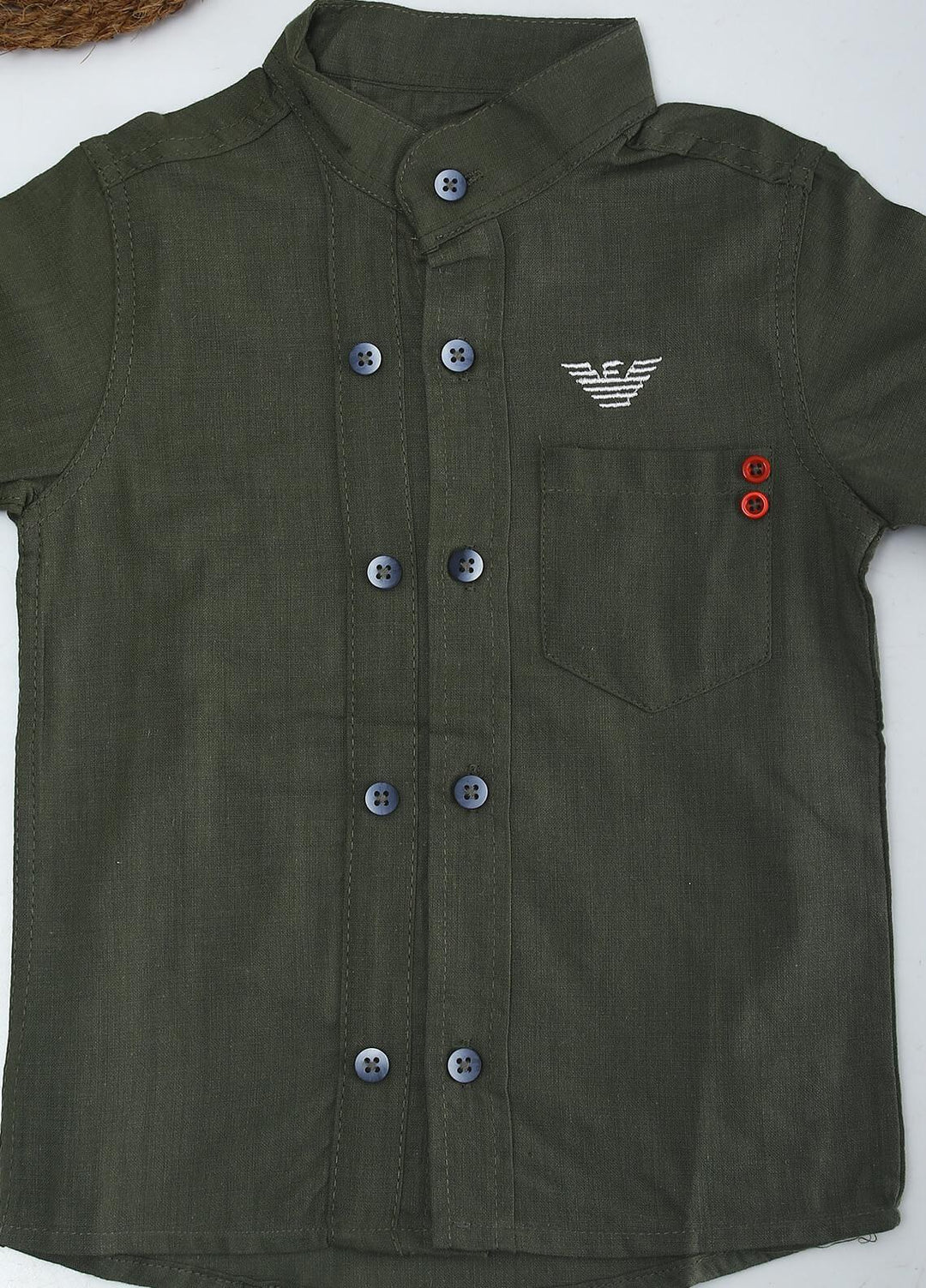 Sanaulla Exclusive Range Cotton Fancy Shirts for Boys -  AR35 Green