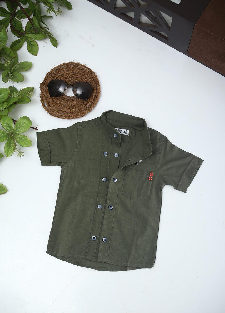 Sanaulla Exclusive Range Cotton Fancy Shirts for Boys -  AR35 Green