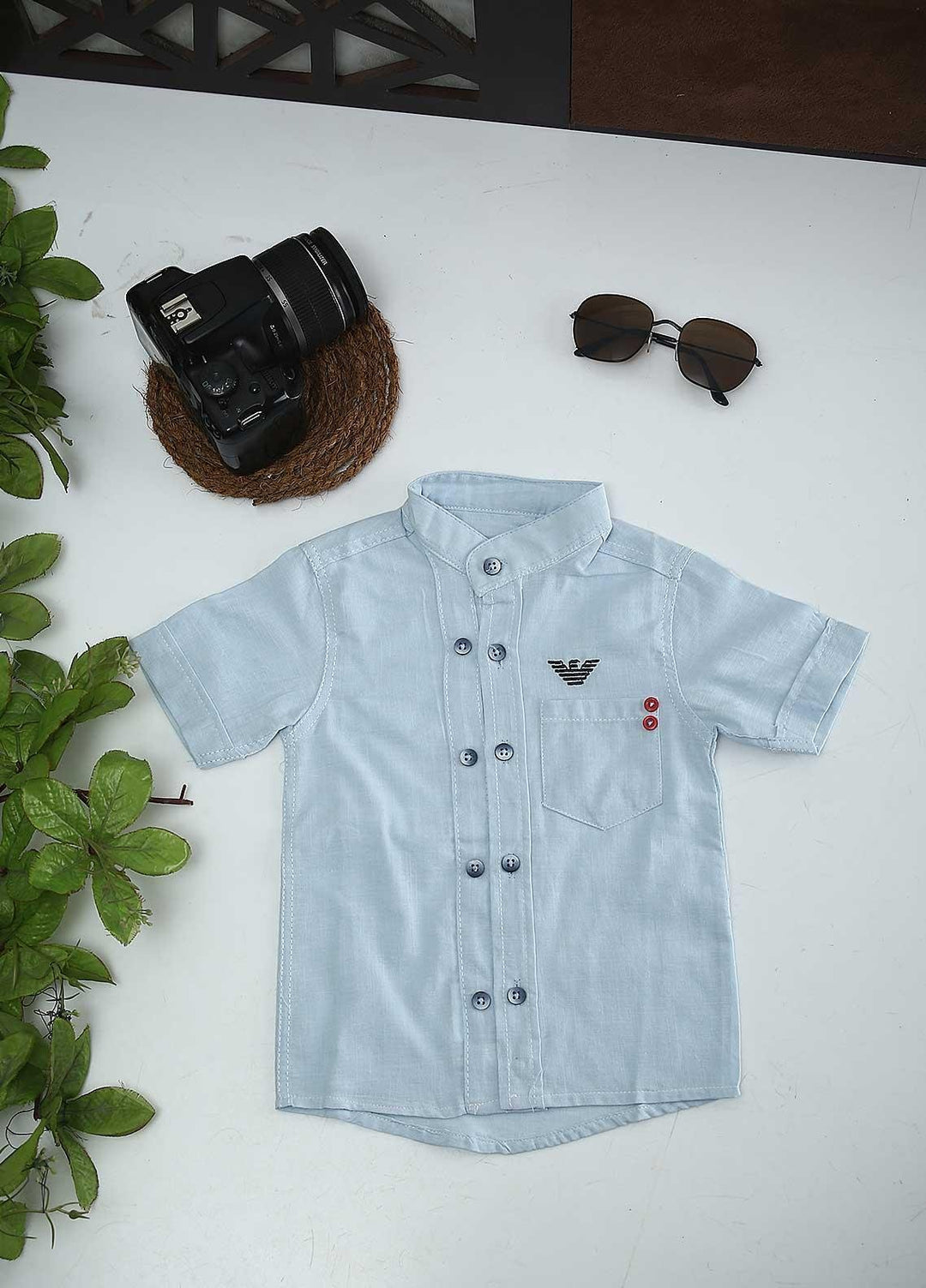 Sanaulla Exclusive Range Cotton Fancy Shirts for Boys -  AR35 Sky Blue