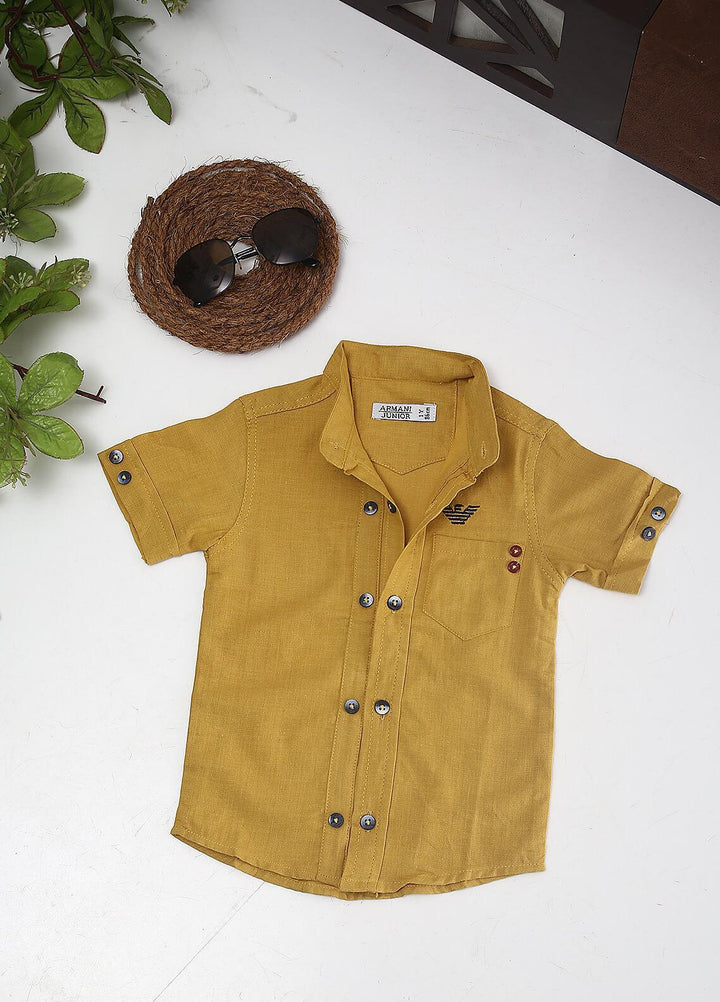 Sanaulla Exclusive Range Cotton Fancy Boys Shirts -  AR35 Yellow