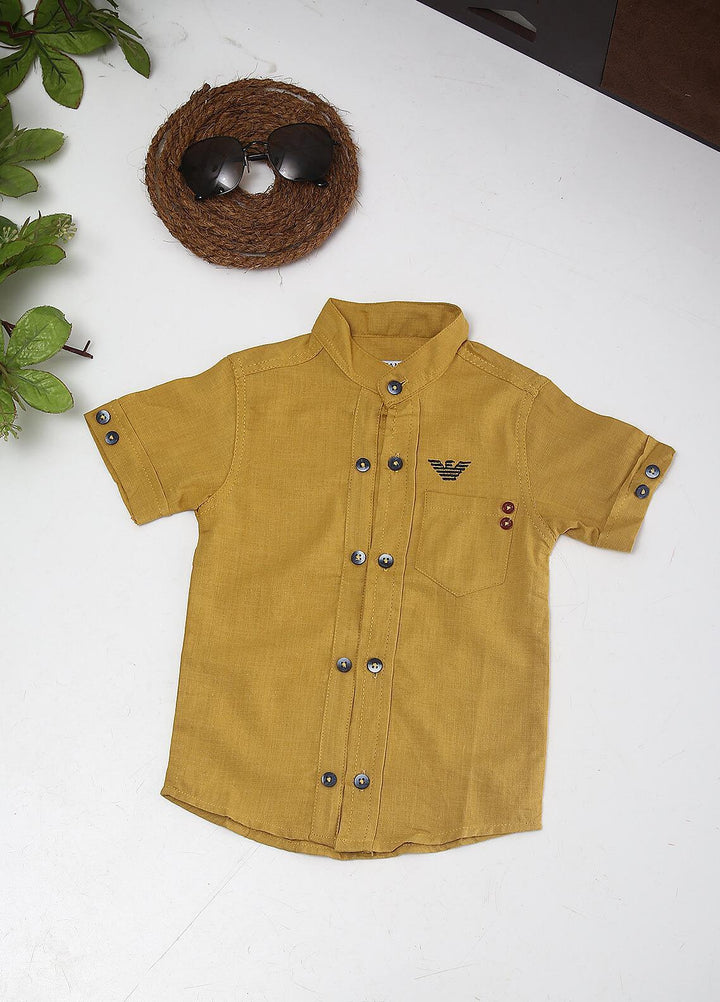 Sanaulla Exclusive Range Cotton Fancy Boys Shirts -  AR35 Yellow