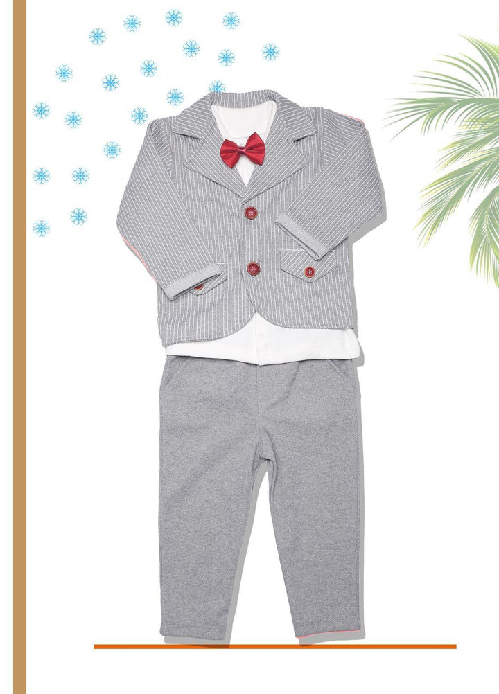 Sanaulla Exclusive Range  Fancy Suit for Boys -  SU22KW 335593 Grey