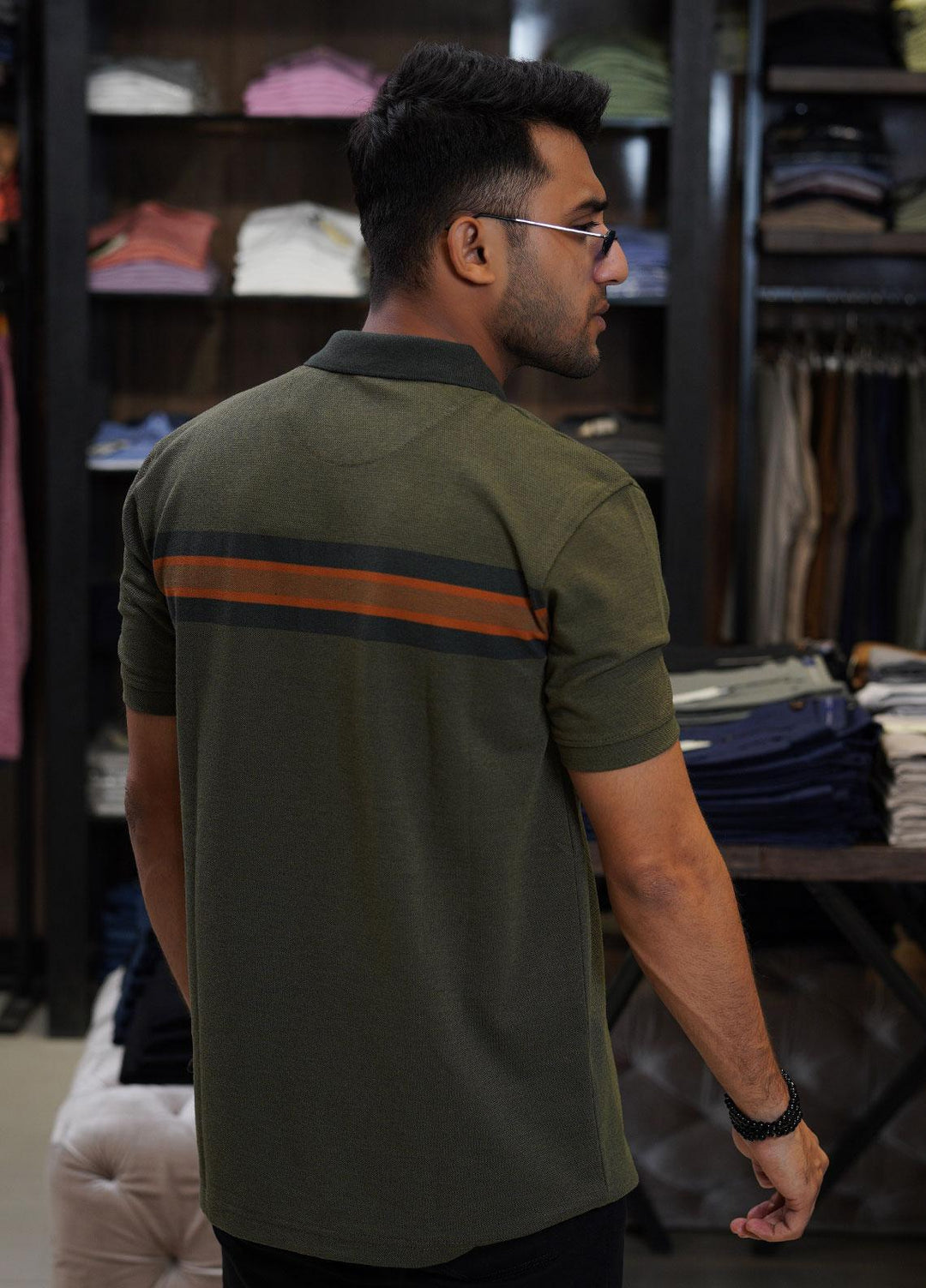 Sanaulla Exclusive Range Cotton Polo for Men - D-6715 Green