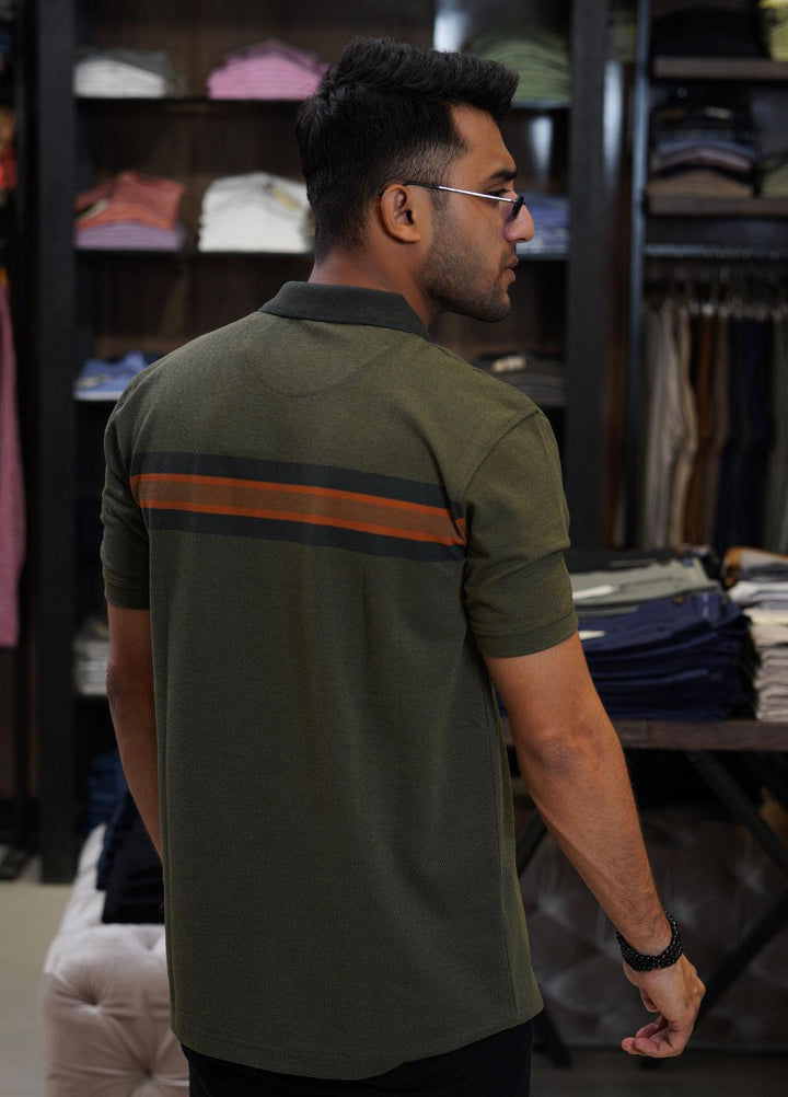 Sanaulla Exclusive Range Cotton Polo for Men - D-6715 Green