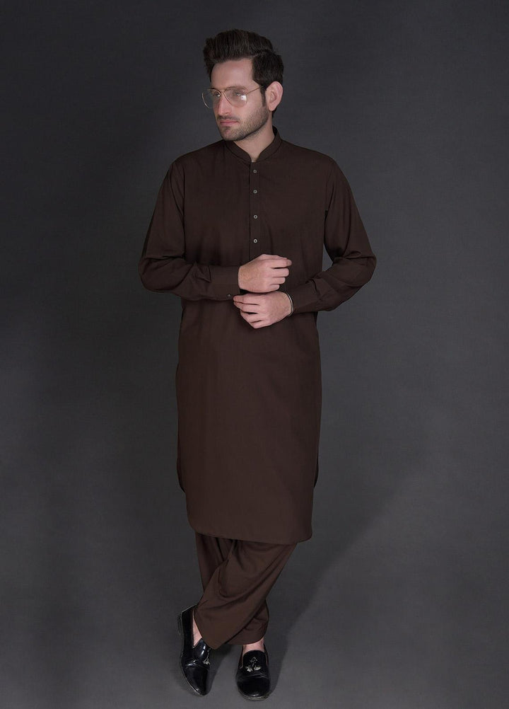Sanaulla Exclusive Range Wash N Wear Formal Men Kameez Shalwar -  781 Brown