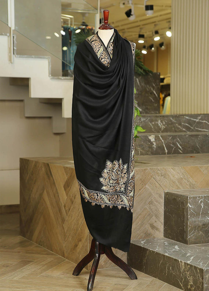 Sanaulla Exclusive Range  Pashmina  Mama D-33 Black - Women Shawls