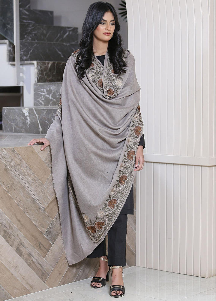 Sanaulla Exclusive Range  Pashmina  KPS 781 D-23 D Grey - Women Shawls