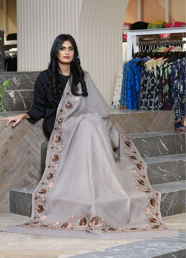 Sanaulla Exclusive Range  Pashmina  KPS 781 D-23 D Grey 1 - Women Shawls