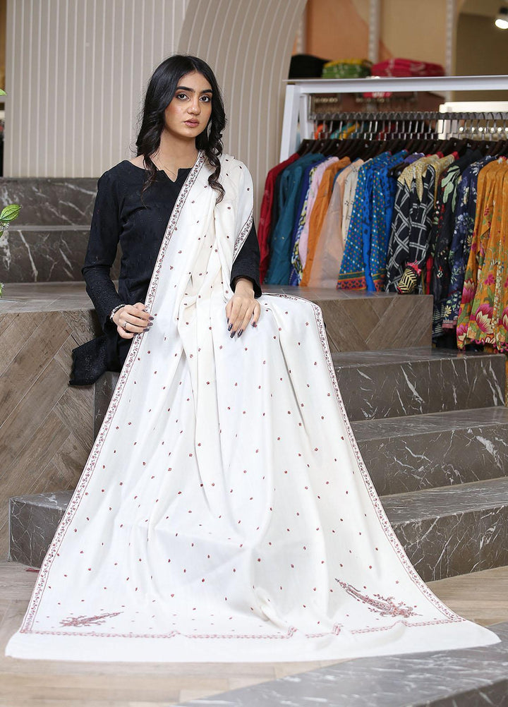 Sanaulla Exclusive Range  Pashmina  KPS 781 D-34 Off White 1 - Women Shawls