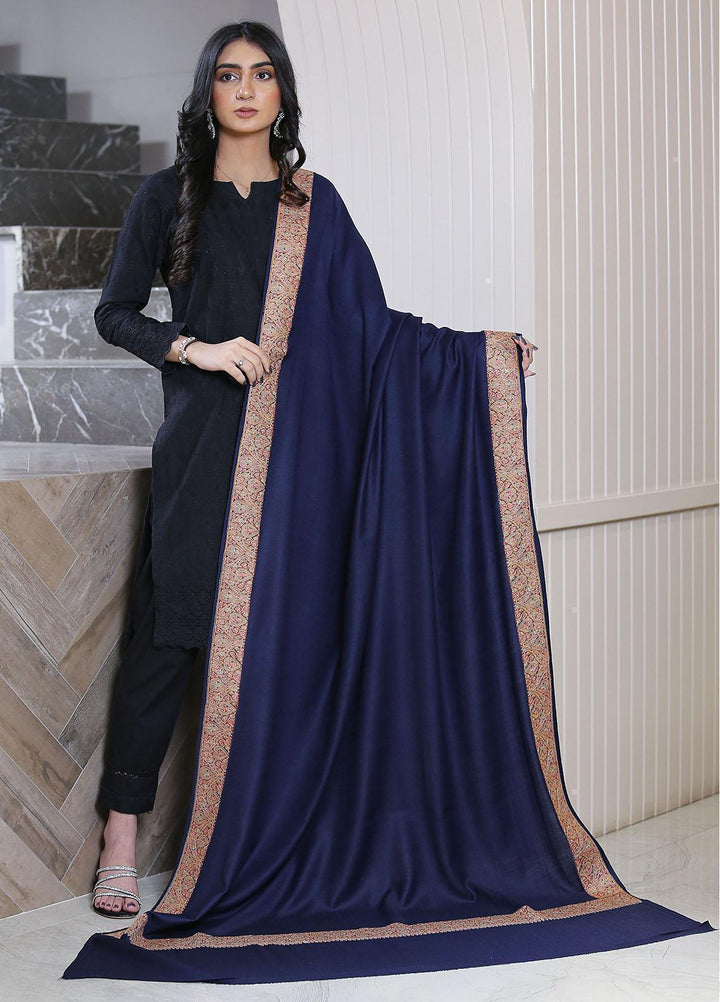 Sanaulla Exclusive Range  Pashmina  Mama D-12 N Blue - Women Shawls