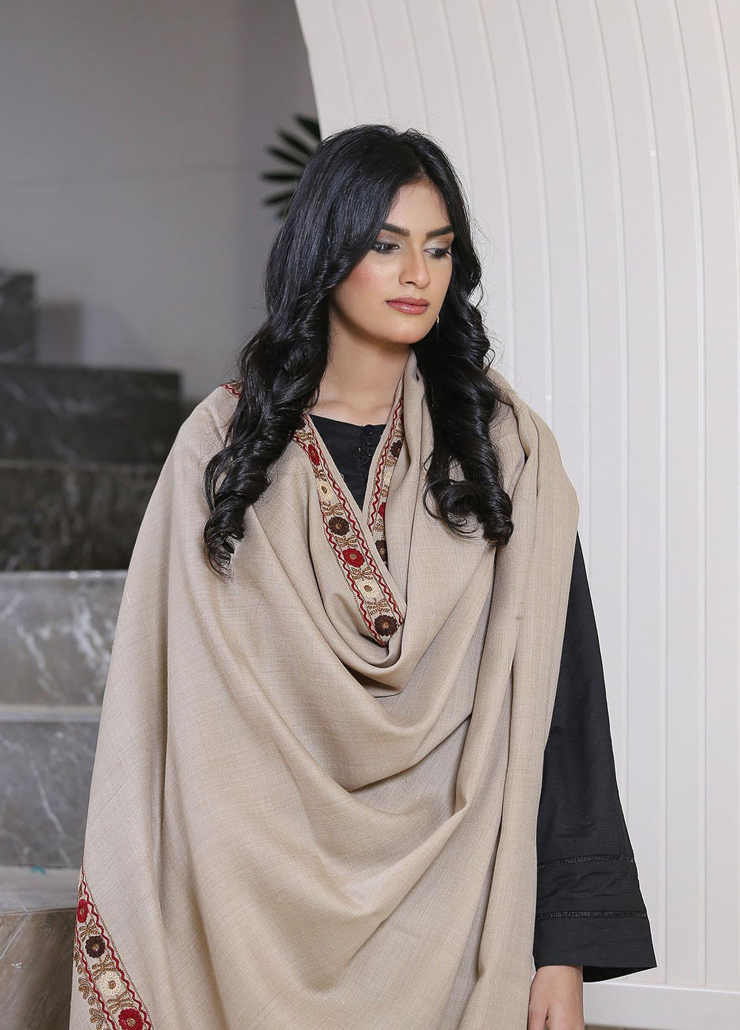 Sanaulla Exclusive Range  Pashmina  KPS 781 D-39 L Brown 3 - Women Shawls