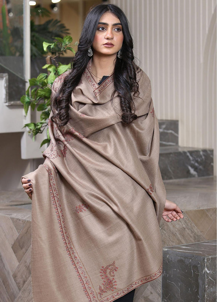Sanaulla Exclusive Range  Pashmina  KPS 781 D-40 Brown 2 - Women Shawls