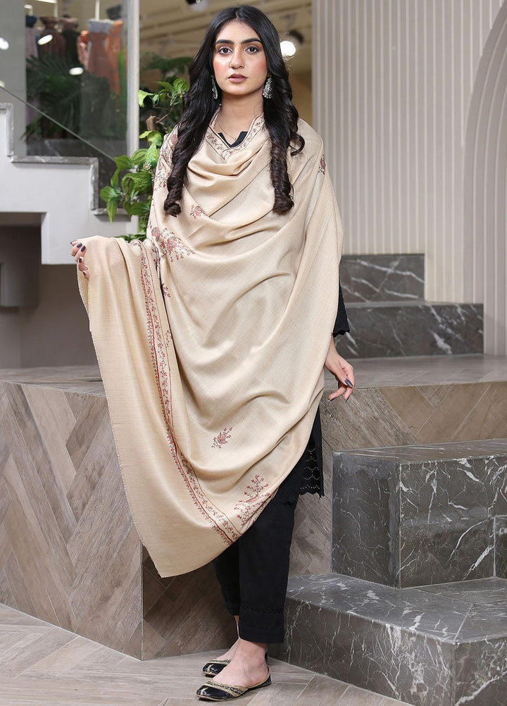 Sanaulla Exclusive Range  Pashmina  KPS 781 D-40 Fawn 1 - Women Shawls