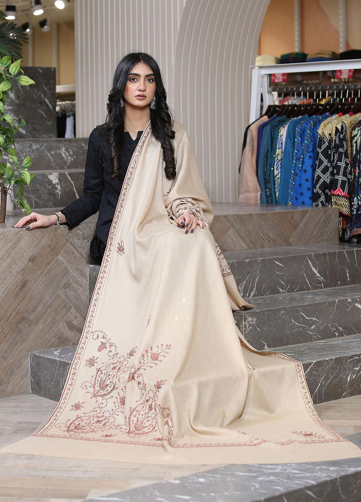 Sanaulla Exclusive Range  Pashmina  KPS 781 D-40 Fawn 1 - Women Shawls