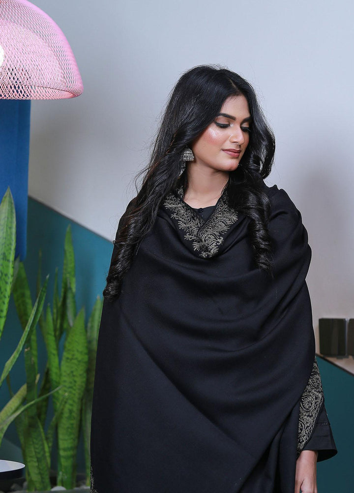 Sanaulla Exclusive Range  Pashmina  KPS 781 D-51 Black 1 - Women Shawls