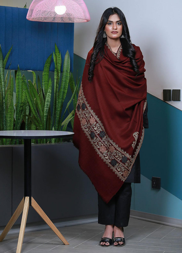 Sanaulla Exclusive Range  Pashmina  KPS 781 D-55 Maroon - Women Shawls