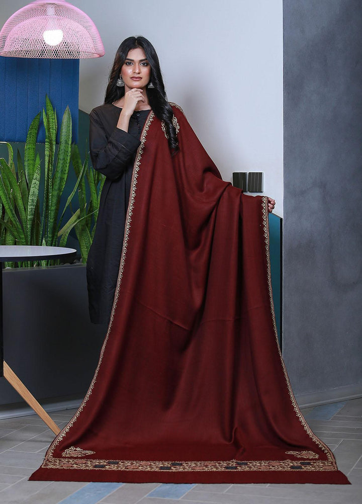 Sanaulla Exclusive Range  Pashmina  KPS 781 D-55 Maroon - Women Shawls