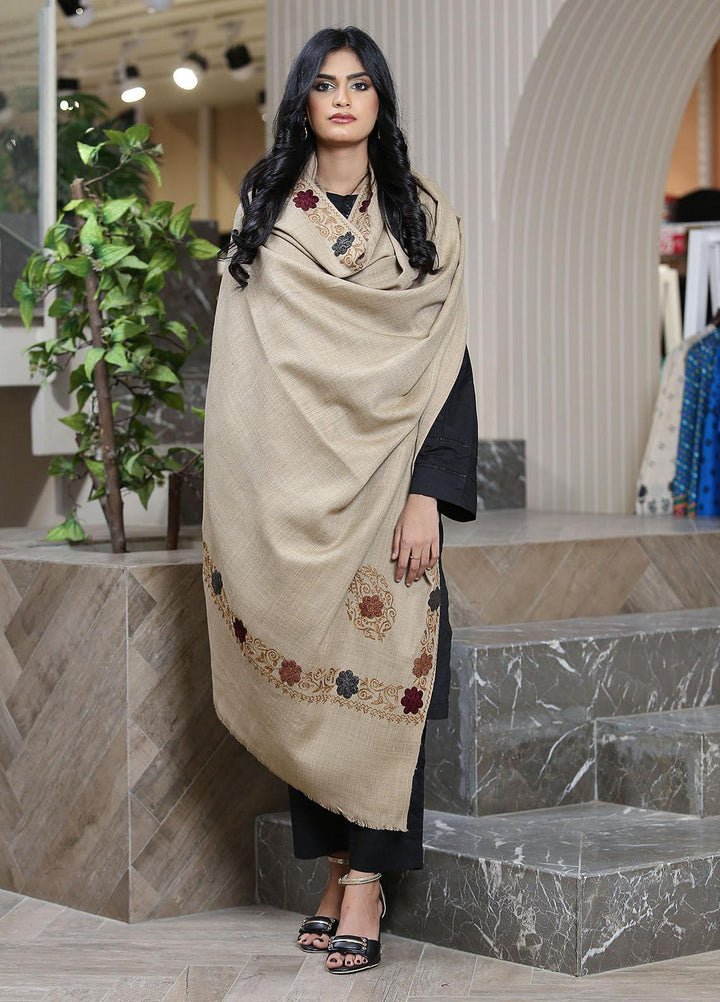 Sanaulla Exclusive Range  Pashmina  KPS 781 D-55 L Brown - Women Shawls