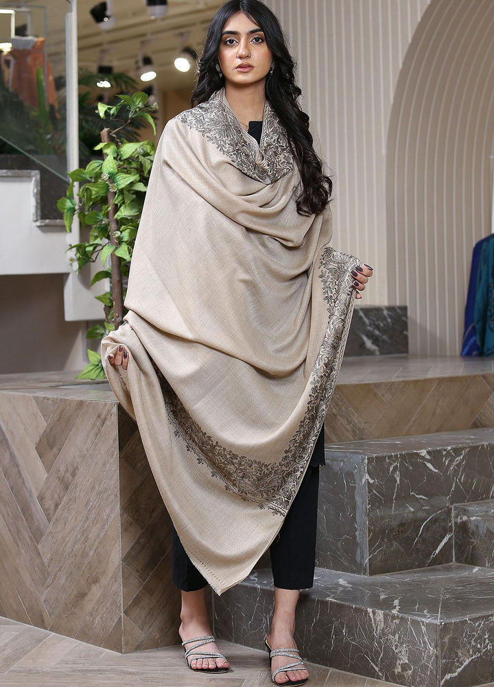 Sanaulla Exclusive Range  Pashmina  Mama D-34 L Brown 04 - Women Shawls