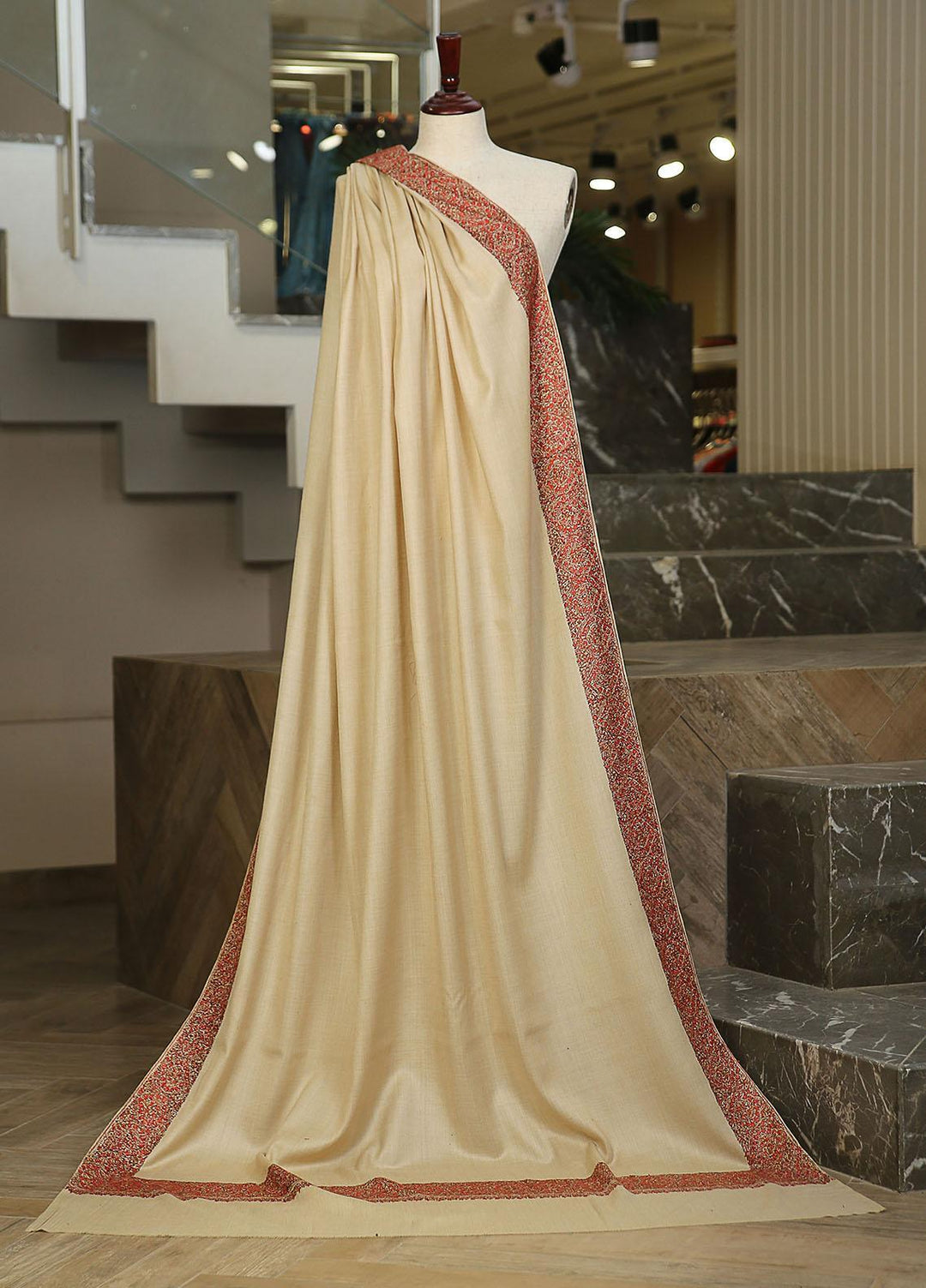 Sanaulla Exclusive Range  Pashmina  KPS 781 D-38 Beige - Women Shawls