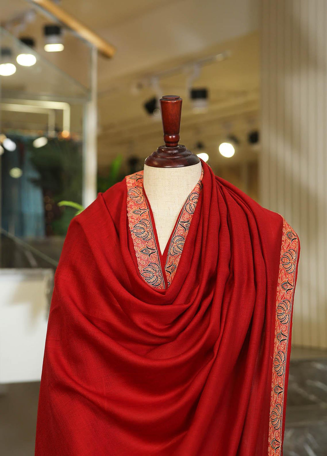 Sanaulla Exclusive Range  Pashmina  D-35 Maroon - Women Shawls