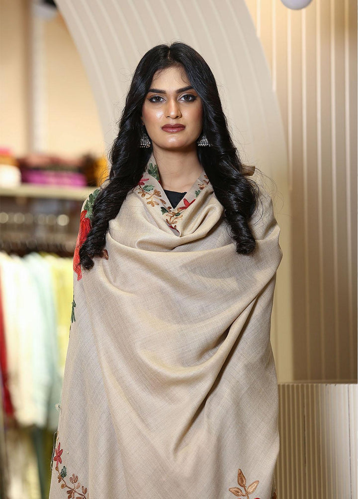 Sanaulla Exclusive Range  Pashmina  Mama D-41 L Brown 07 - Women Shawls