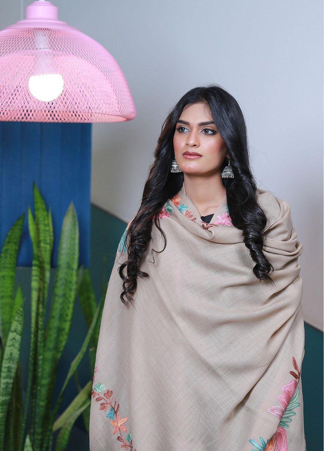 Sanaulla Exclusive Range  Pashmina  Mama D-41 L Brown 08 - Women Shawls