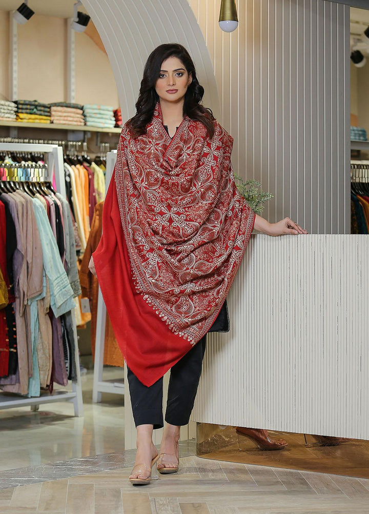 Sanaulla Exclusive Range  Pashmina  KPS 781 D-31 Red - Women Shawls