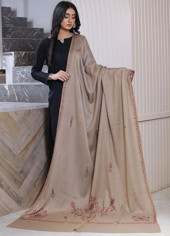 Sanaulla Exclusive Range  Pashmina  Mama D-42 L Brown 01 - Women Shawls