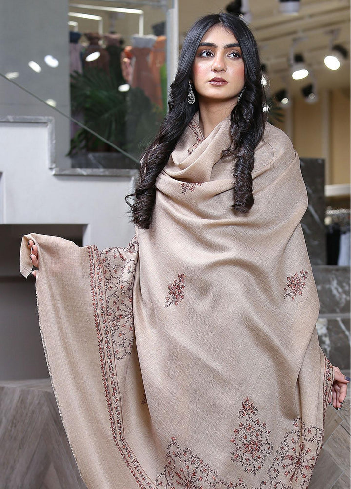 Sanaulla Exclusive Range  Pashmina  Mama D-42 L Brown 04 - Women Shawls