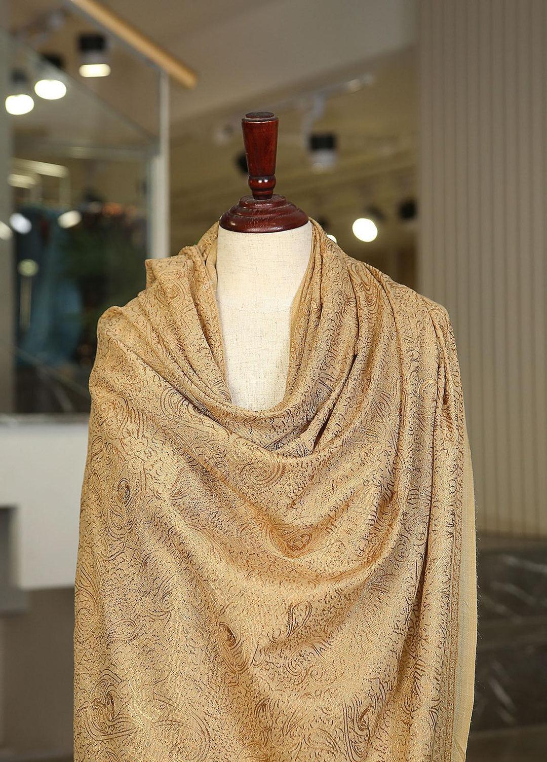 Sanaulla Exclusive Range  Pashmina  KPS 781 D-54 Beige - Women Shawls
