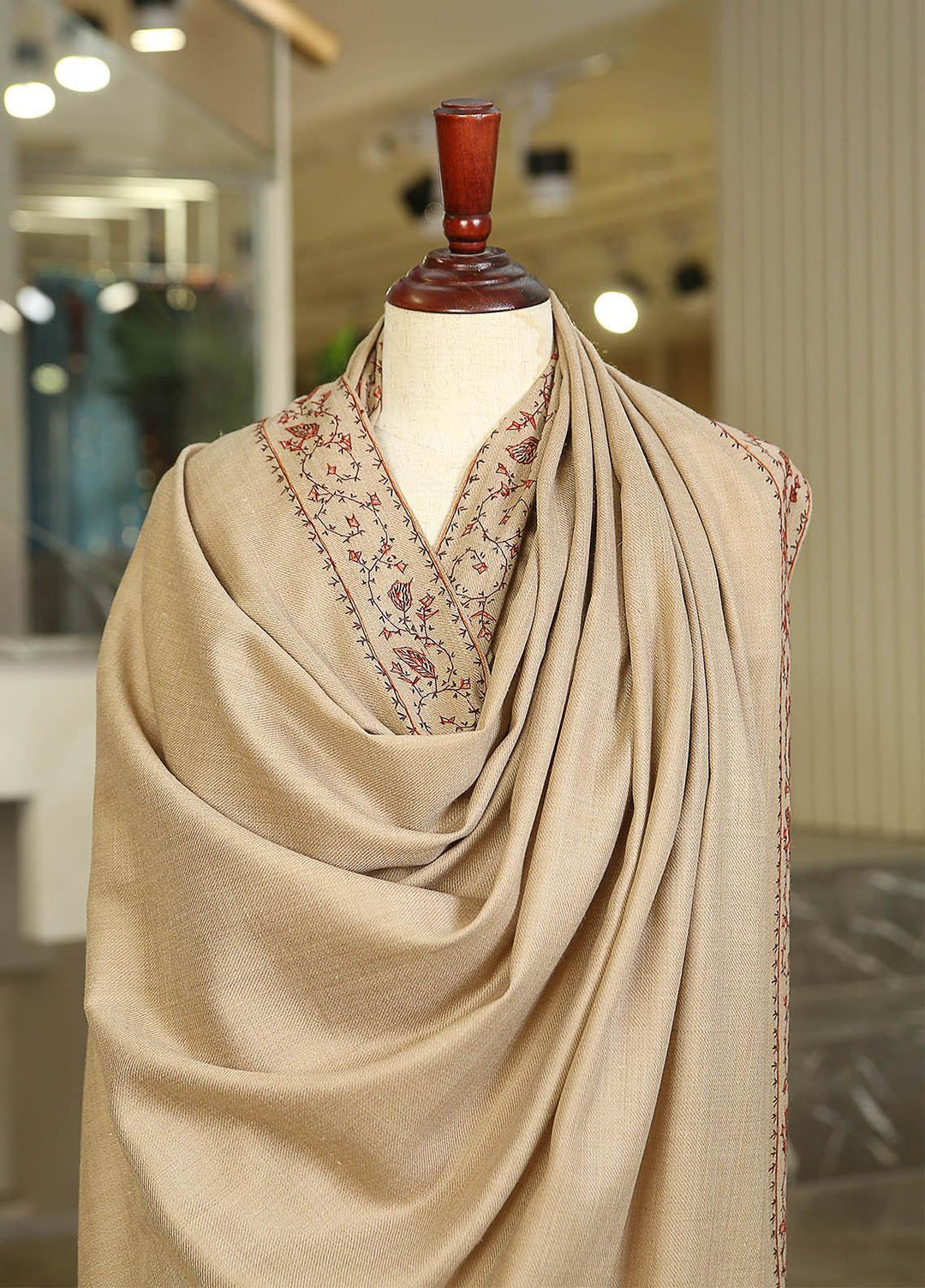 Sanaulla Exclusive Range  Pashmina  KPS 781 D-07 Brown 3 - Women Shawls