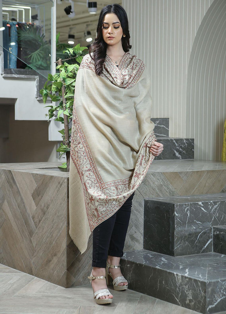 Sanaulla Exclusive Range  Pashmina  KPS 781 D-09 Fawn - Women Shawls