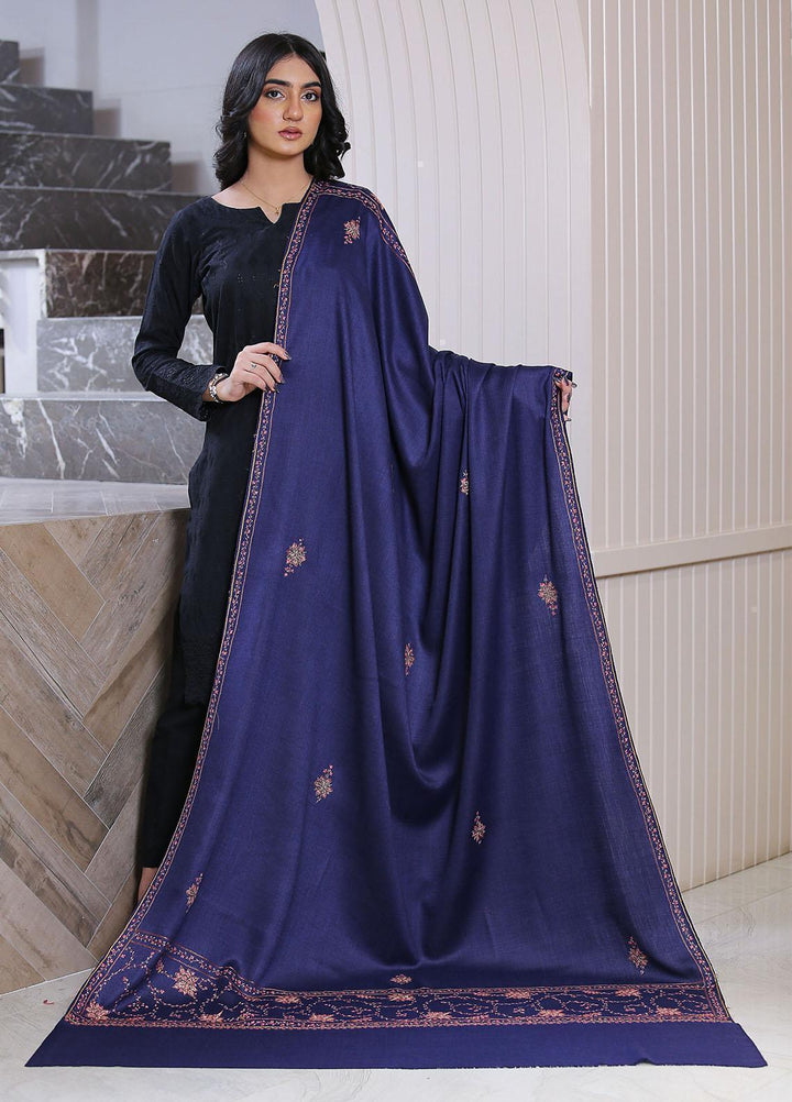 Sanaulla Exclusive Range  Pashmina  Mama D-42 N Blue 01 - Women Shawls