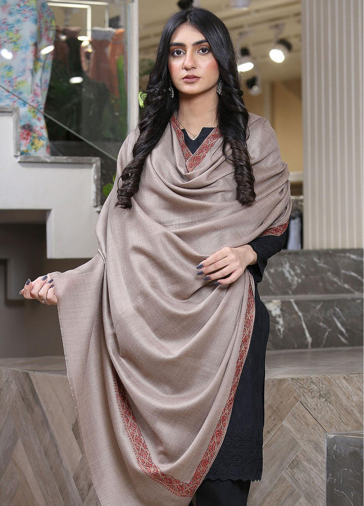 Sanaulla Exclusive Range  Pashmina  Mama D-44 L Brown 04 - Women Shawls