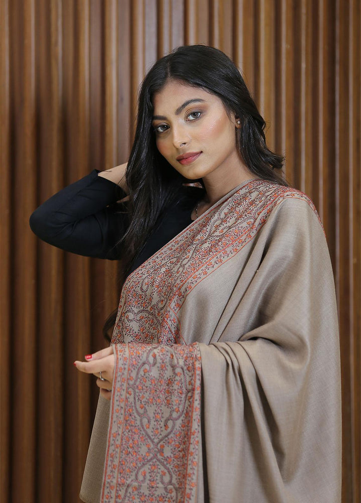 Sanaulla Exclusive Range  Pashmina  KPS 781 D-37 Brown 2 - Women Shawls