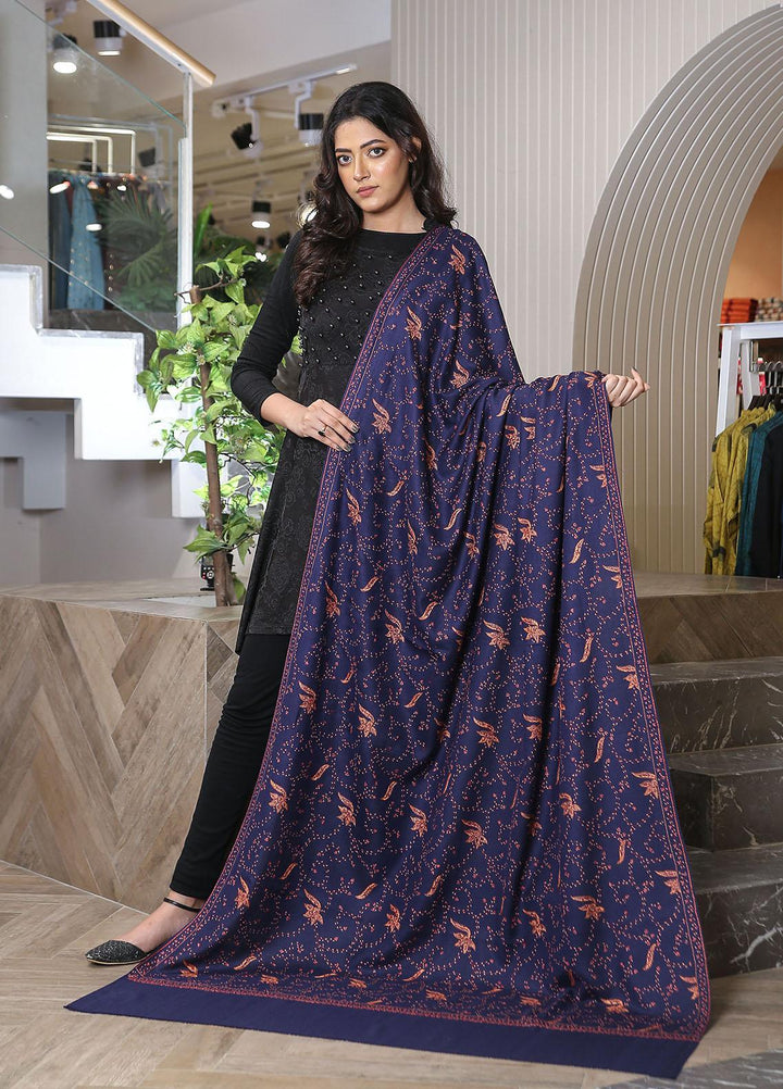 Sanaulla Exclusive Range  Pashmina  KPS 781 D-11 N Blue - Women Shawls