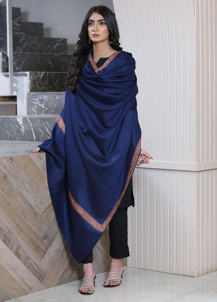 Sanaulla Exclusive Range  Pashmina  Mama D-44 N Blue 04 - Women Shawls