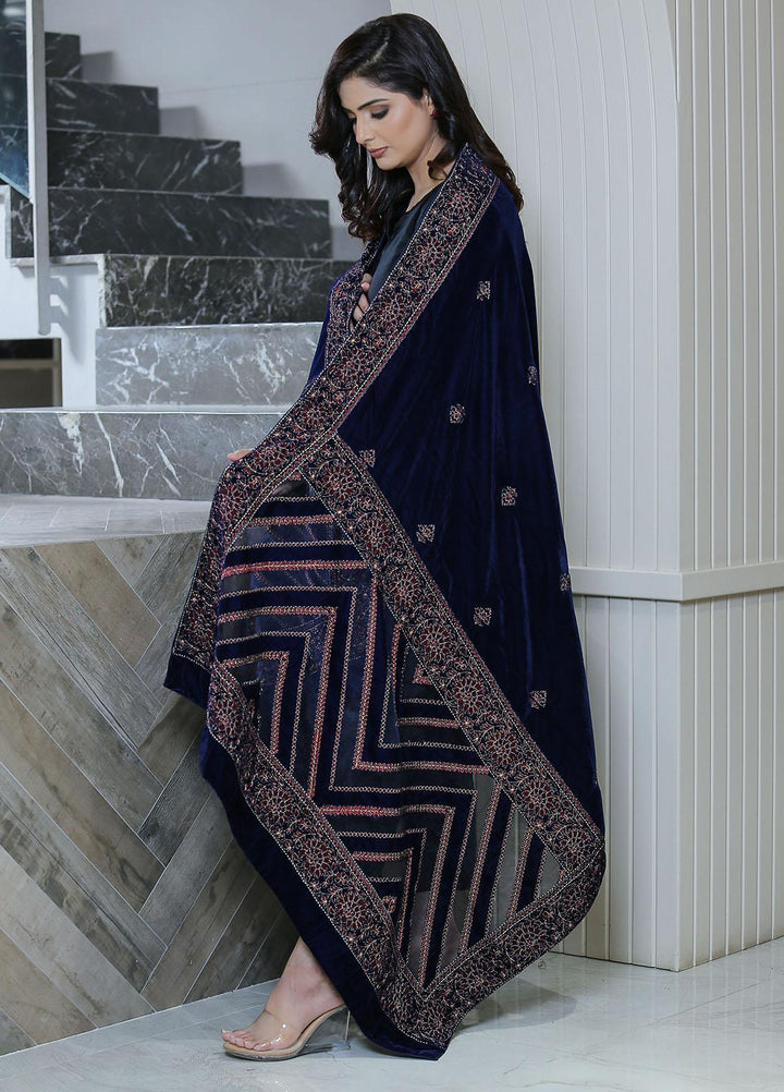 Sanaulla Exclusive Range  Pashmina  KPS 781 D-44 N Blue - Women Shawls