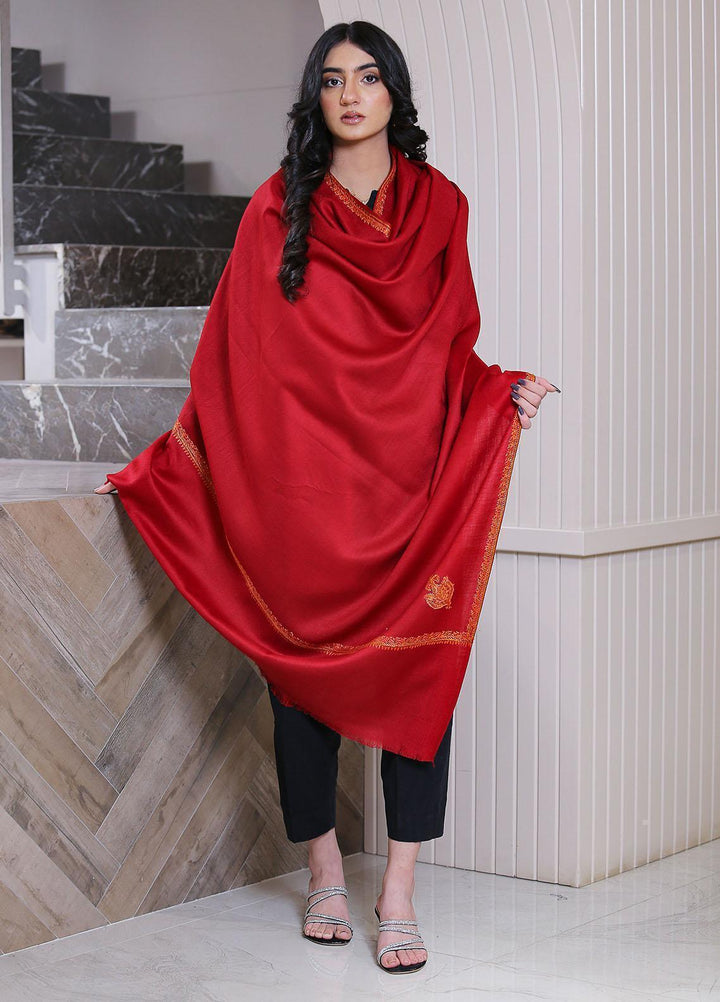 Sanaulla Exclusive Range  Pashmina  Mama D-48 Maroon 02 - Women Shawls