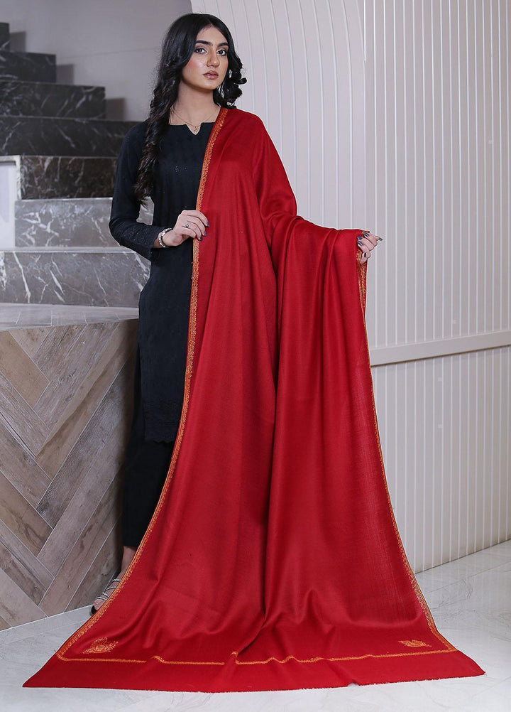 Sanaulla Exclusive Range  Pashmina  Mama D-48 Maroon 02 - Women Shawls