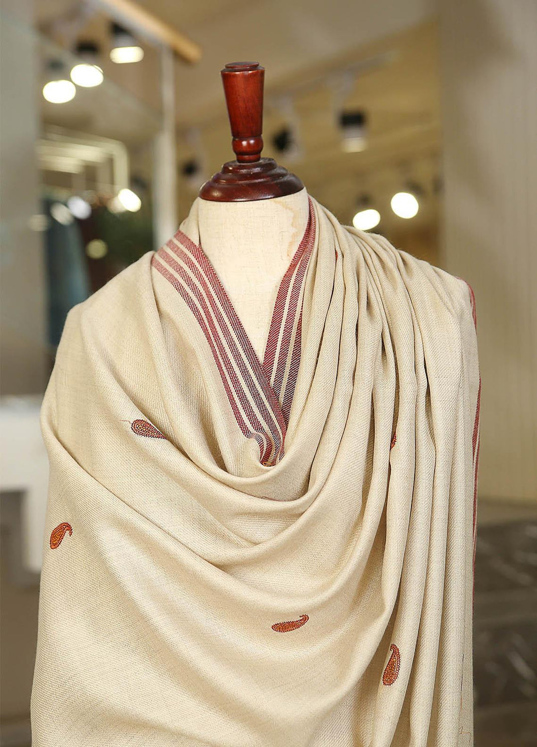 Sanaulla Exclusive Range  Pashmina  KPS 781 D-26 Fawn - Women Shawls