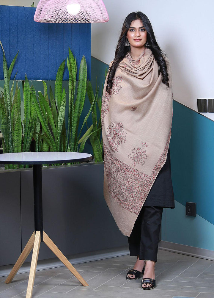 Sanaulla Exclusive Range  Pashmina  KPS 793 D-01 L Brown - Women Shawls