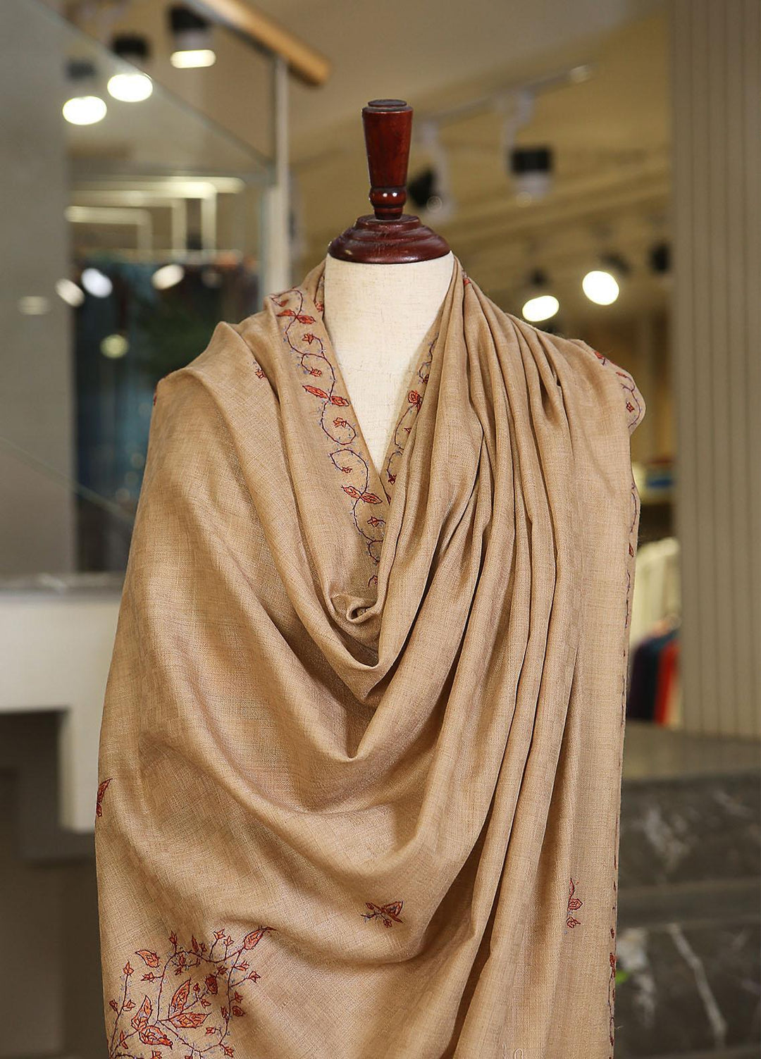 Sanaulla Exclusive Range  Pashmina  KPS 781 D-21 L Brown 4 - Women Shawls