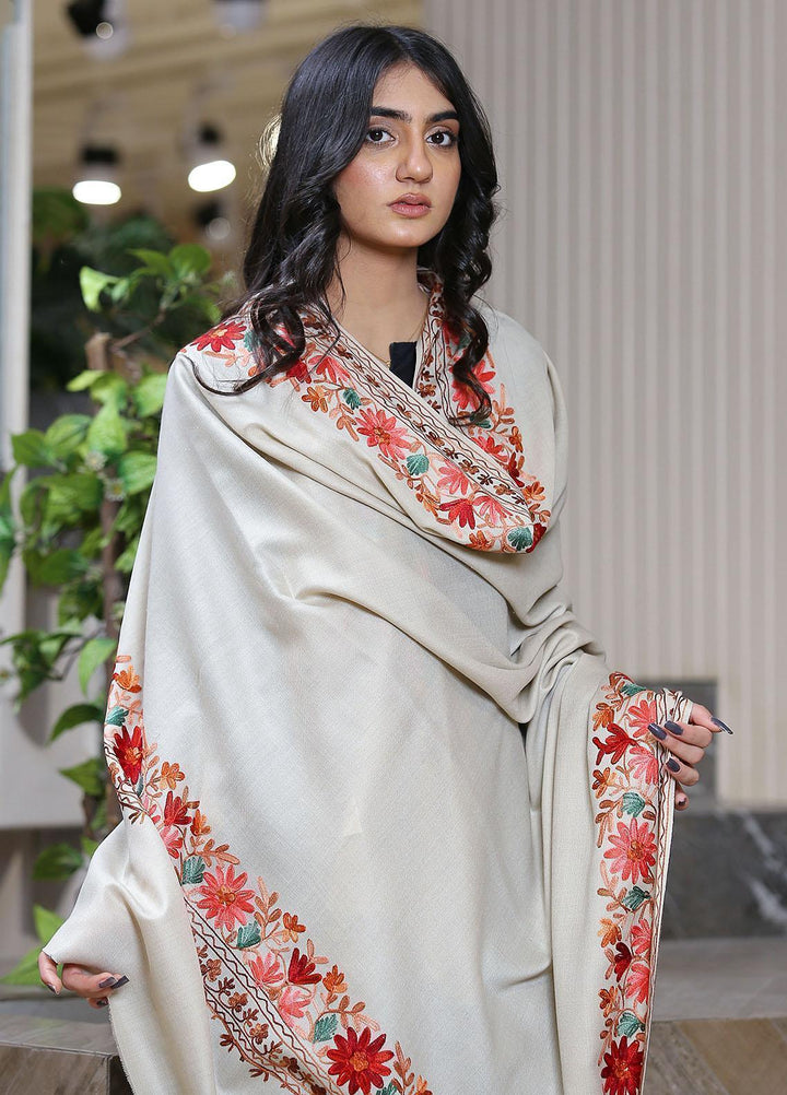 Sanaulla Exclusive Range  Pashmina  KPS 781 D-01 Fawn 3 - Women Shawls