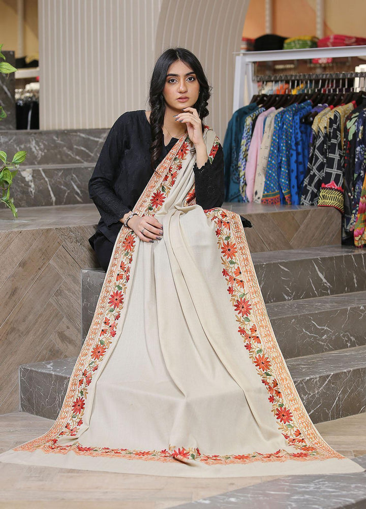 Sanaulla Exclusive Range  Pashmina  KPS 781 D-01 Fawn 5 - Women Shawls