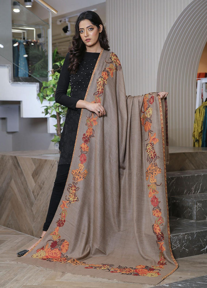 Sanaulla Exclusive Range  Pashmina  KPS 781 D-35 Brown 1 - Women Shawls