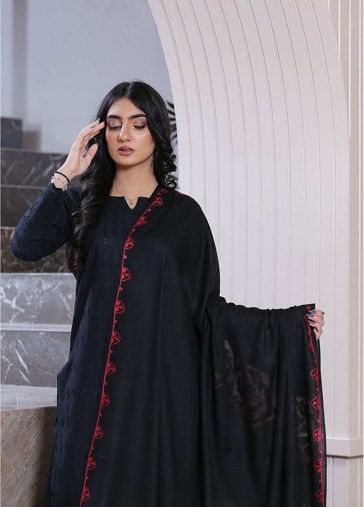 Sanaulla Exclusive Range  Pashmina  KPS 781 D-03 Black - Women Shawls