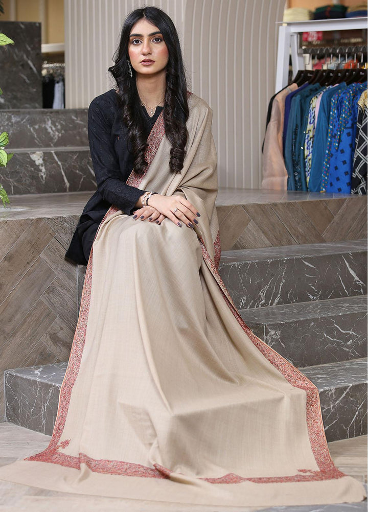Sanaulla Exclusive Range  Pashmina  KPS 781 D-06 Beige - Women Shawls