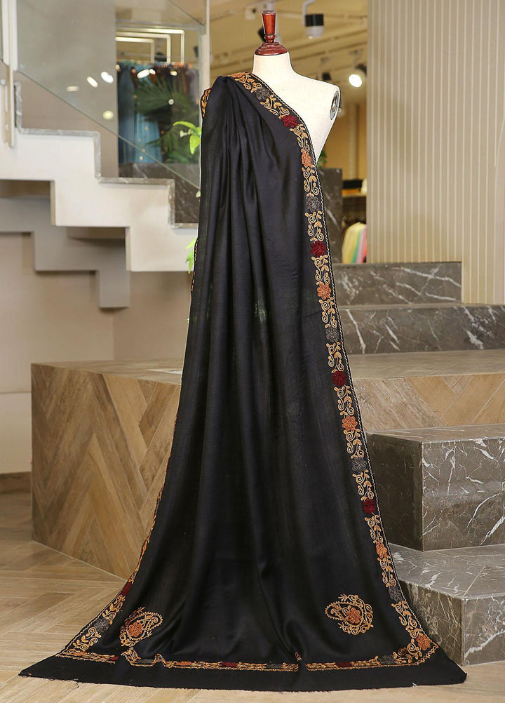 Sanaulla Exclusive Range  Pashmina  KPS 781 D-55 Black - Women Shawls